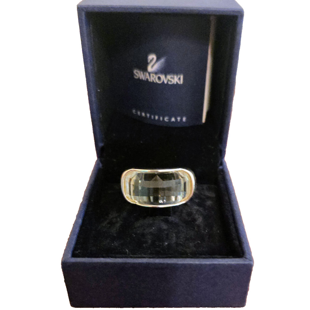 Swarovski Nirvana faceted clear crystal ring Rhodium plated Certificate and Box - Picture 9 of 9